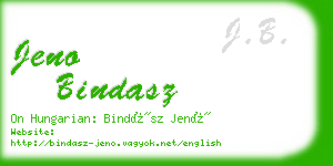 jeno bindasz business card